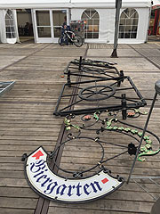 Münchner Weißbiergarten beim Aufbau Frühlingsfest München 2018 am 15.04.2018 (©Foto: Martin Schmitz)